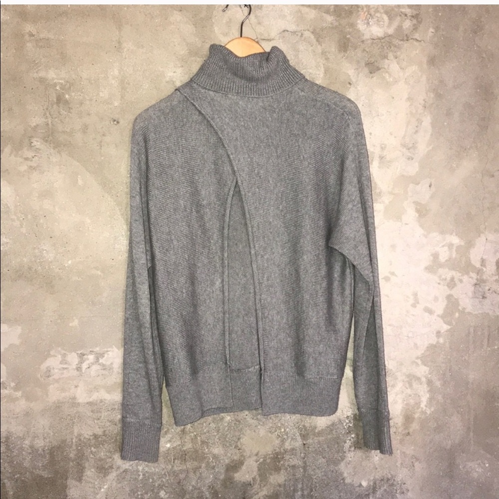 The Fifth Label Open Back Grey Turtleneck Sweater - Picture 1 of 6